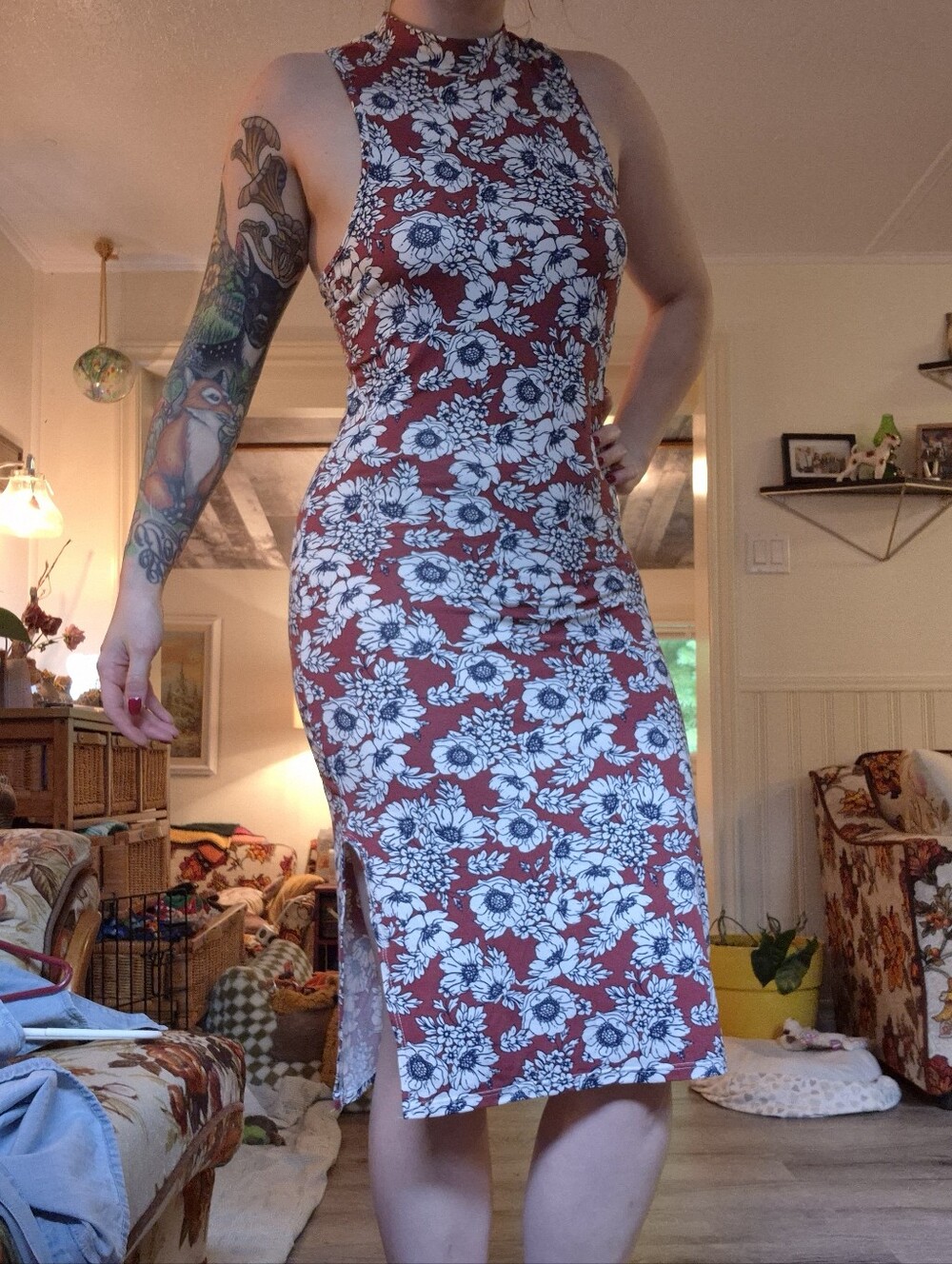 Bodycon floral dress